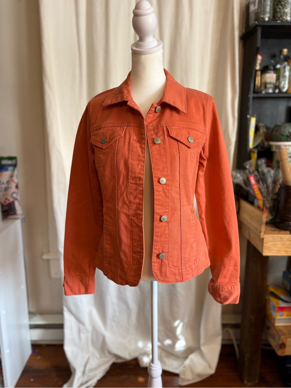 Charter Club Rust Orange Denim Jacket
